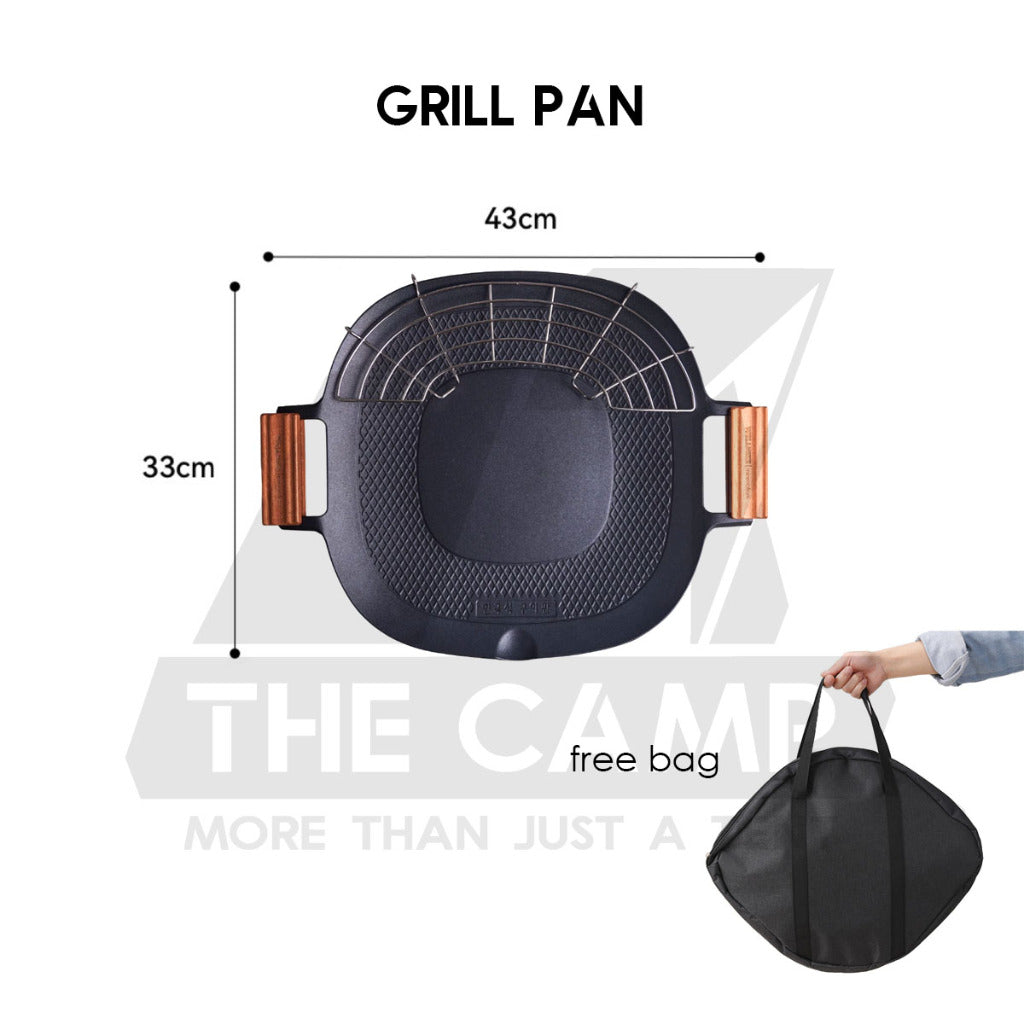 Wellhike SWS Non Stick Grill Pan BBQ Pan Non Stick Coating Coated Outdoor Camping Cooking Stove Bag