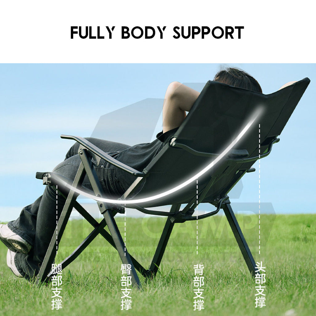 Blackdog Portable Adjustable Chair Arm Rest Reclining Recliner Outdoor Camping High Back CBD2450JJ024 CBD2450JJ042