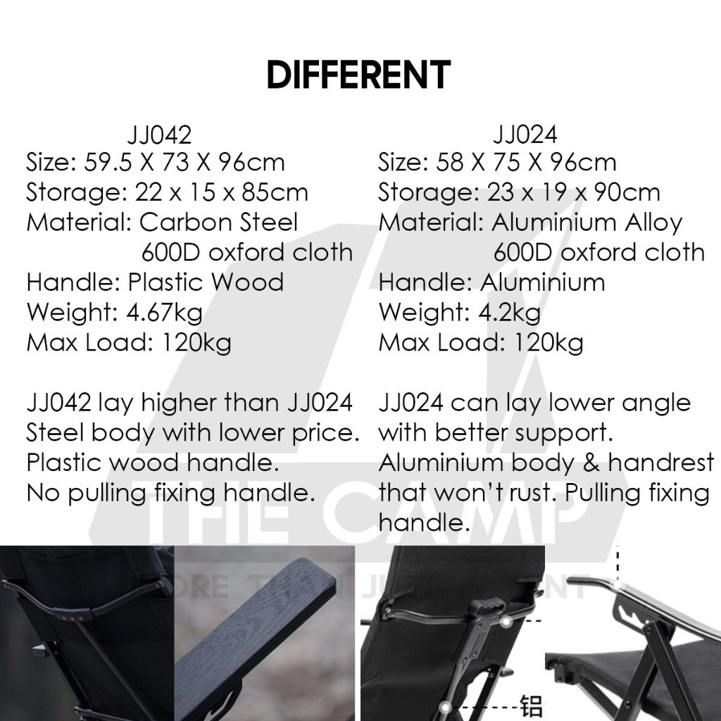 Blackdog Portable Adjustable Chair Arm Rest Reclining Recliner Outdoor Camping High Back CBD2450JJ024 CBD2450JJ042