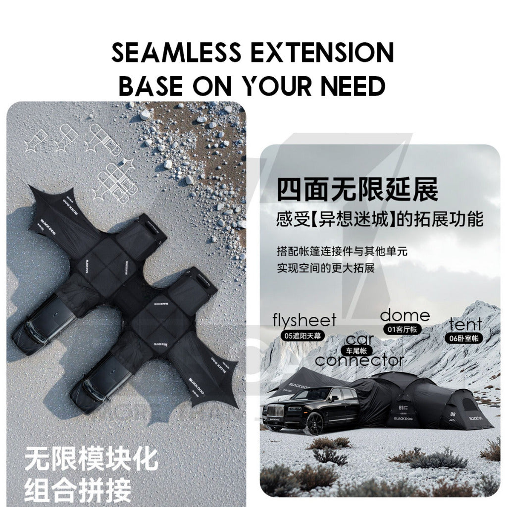 Blackdog Manual Dome Shelter with optional Tent Flysheet Car Connector Groundsheet Door Cloth Mesh CBD2550WS010