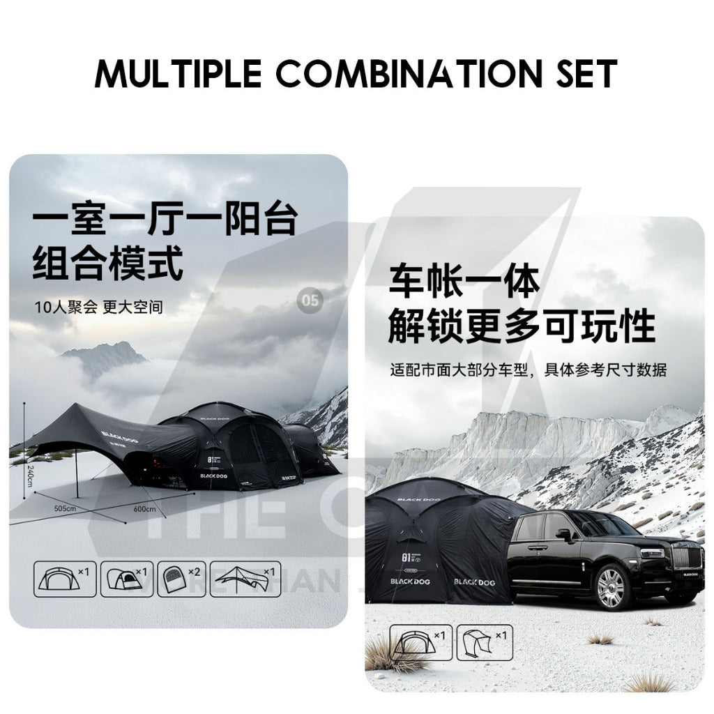 Blackdog Manual Dome Shelter with optional Tent Flysheet Car Connector Groundsheet Door Cloth Mesh CBD2550WS010