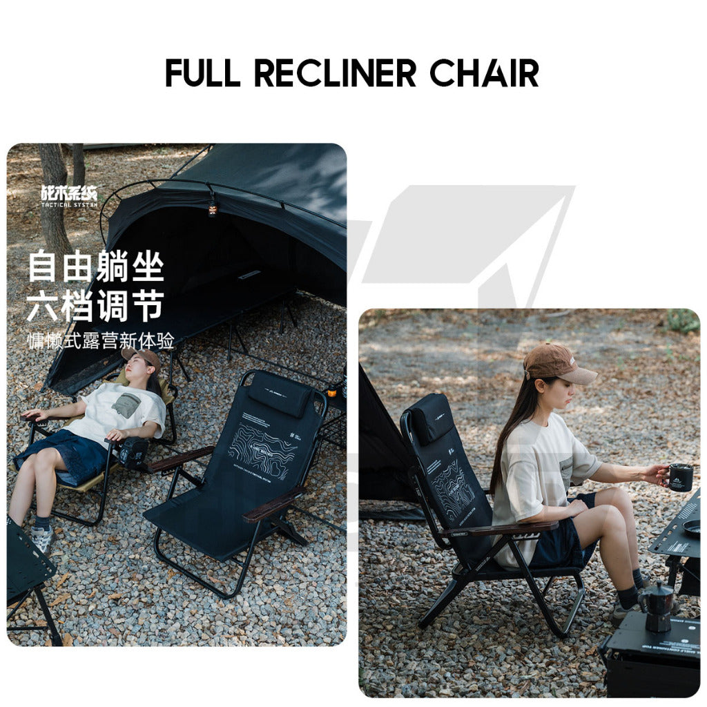 Shinetrip Full Recliner Chair Headrest 6 levels Reclining Sleeping Outdoor Camping High Back Extra Width Kerusi Healing