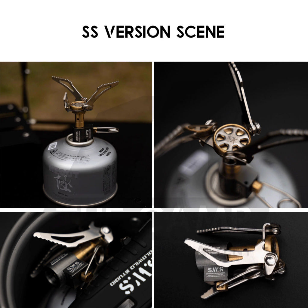 Wellhike SWS Foldable Mini Stove Butane Gas Burner 2700W Outdoor Camping Portable Stove Head Titanium