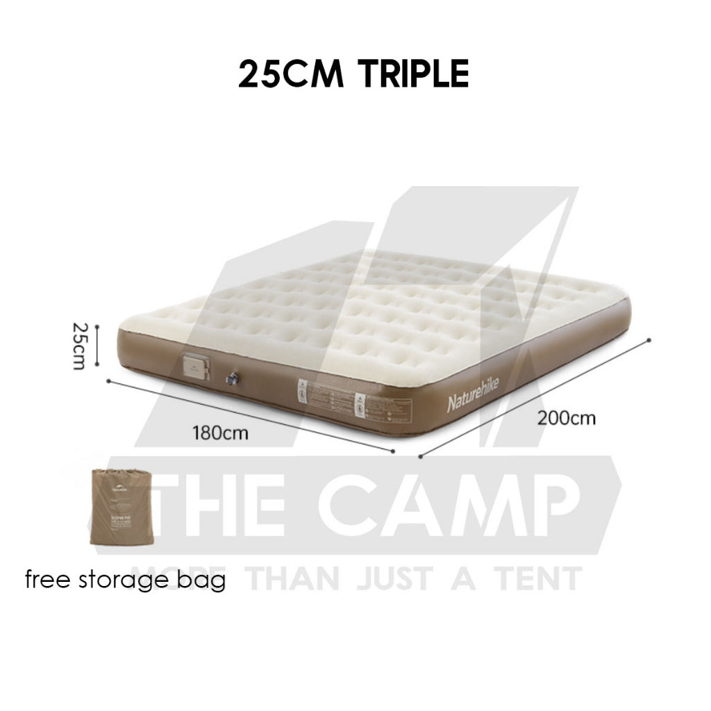 Naturehike Air Bed 25cm 38cm 45cm Single Double Triple with Pump Mattress Outdoor Camping Tilam Angin CNK2550WS013