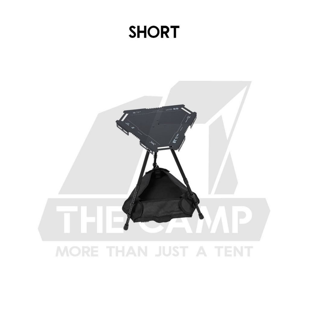 Shinetrip Triangle Stand Side Coffee Table Rack with Bag Mesh Adjustable Height Lamp Pole Outdoor Camping