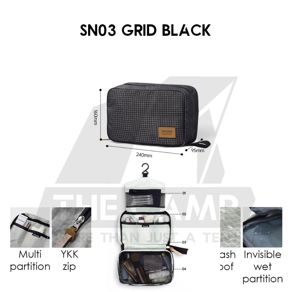 Naturehike Square Toiletry Bag Outdoor Business Trip Wash Bag Travel For Business Waterproof Cosmetic Bag NH21LX001
