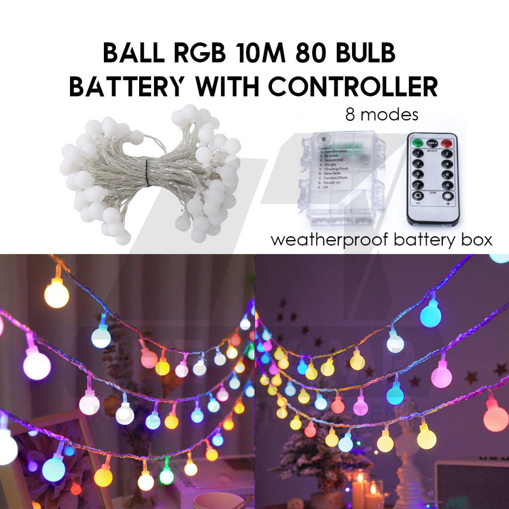 Outdoor LED Fairy Light Bulb Ball String USB Battery 3m 6m 10m Camping Wedding Decoration Xmas Weatherproof