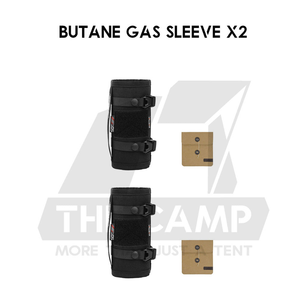 Shinetrip Tactical Gas Cover / Sleeve Outdoor Bottle Butane Protective Cover Case Black Cylinder Holder Velcro Patch