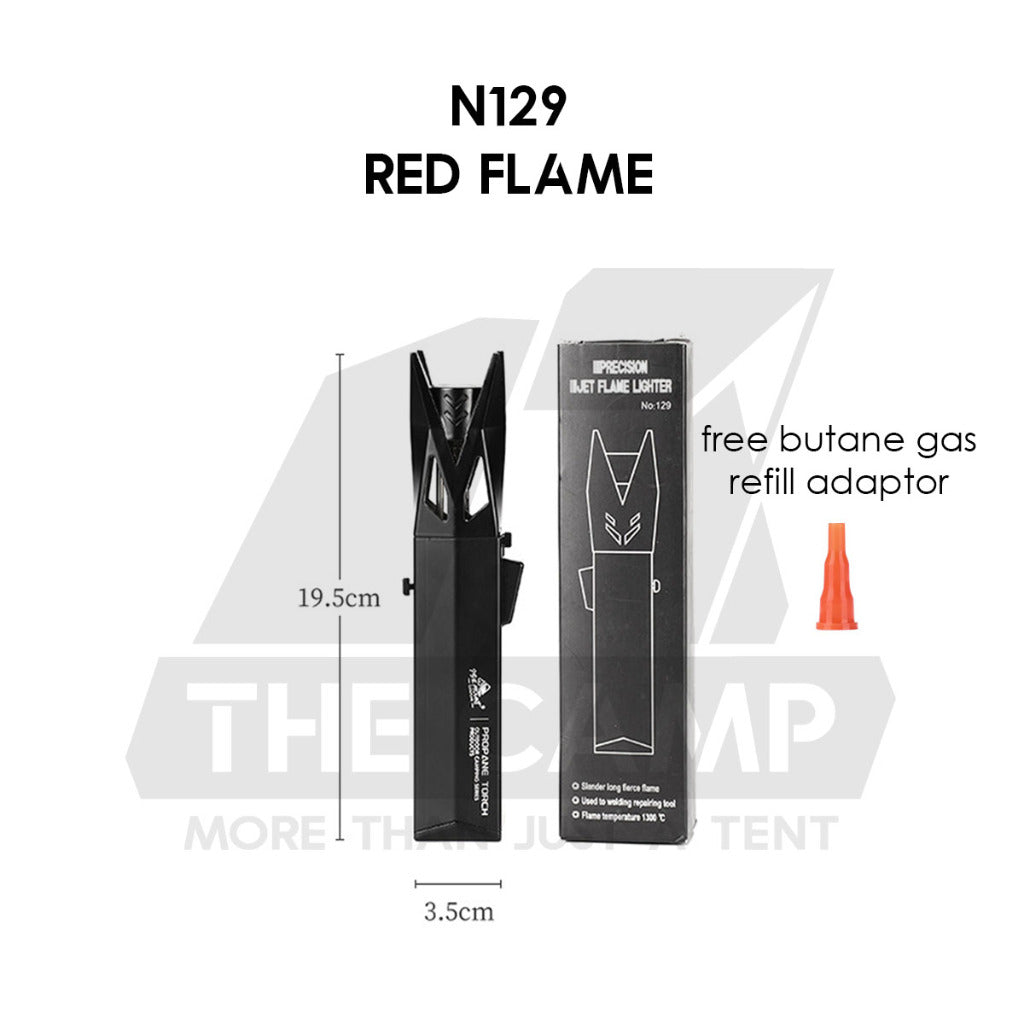 Black Samurai Fire Torch Outdoor Camping Blue Jet Flame Gun Butane Gas Burner Portable Metal Lighter Pemetik Api