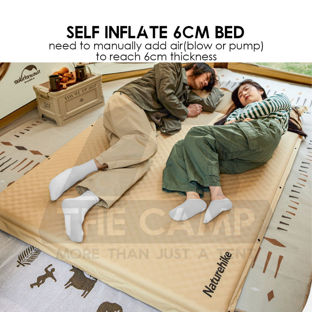 Naturehike Sponge Bed with Pillow Auto Inflate 6cm Joinable Outdoor Camping Mattress Inflatable Pad Tilam CNK2300DZ014