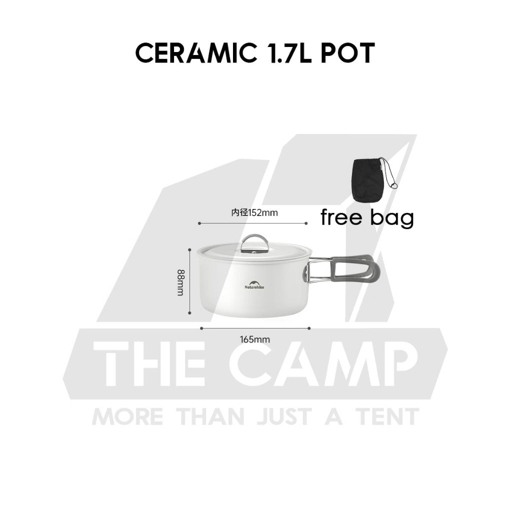 Naturehike Ceramic / Aluminium Cookware Non Stick Coating Cooking Pot Kettle Pan Camping Outdoor Picnic CNK2450CF013