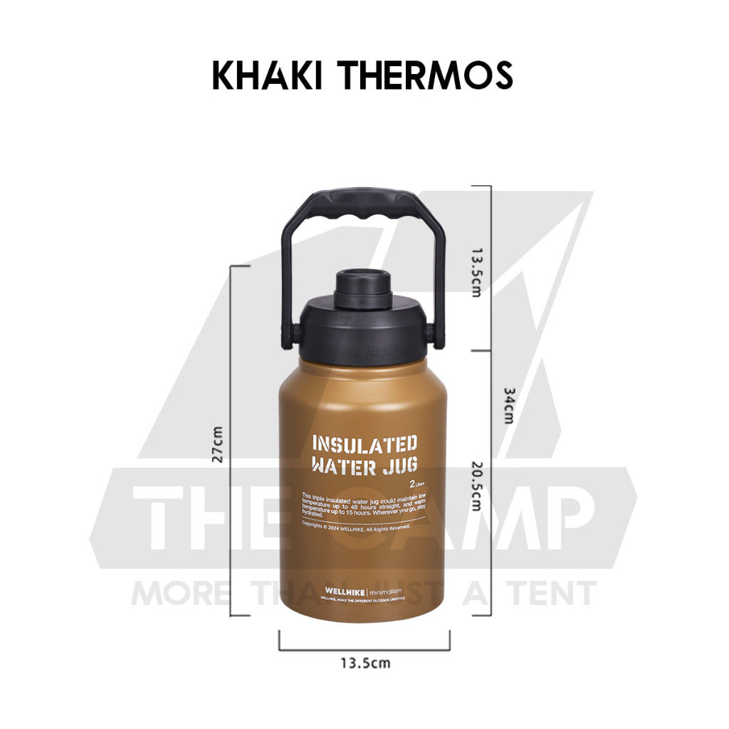 Wellhike SWS 2L Thermos Bottle Tactical Portable Outdoor Camping Travel Stainless Steel 304 Ice Bucket Case