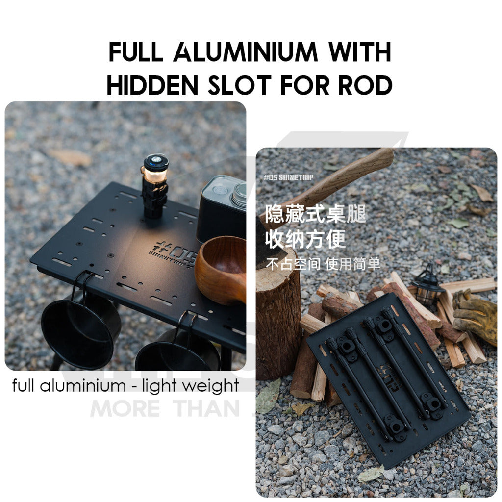 Shinetrip Stool / Table IGT Standard 1 Module Surface Panel Adjustable / Fixed Combination Table Outdoor Camping