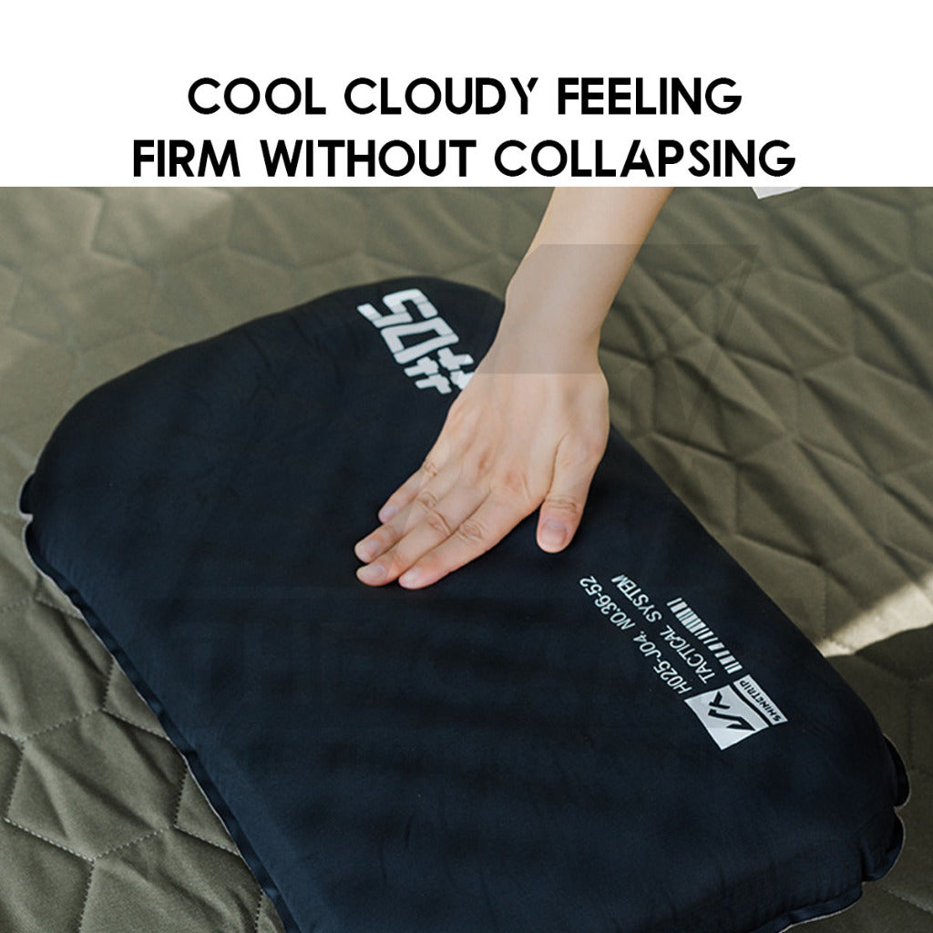 Shinetrip Sponge Air Pillow 2 in 1 Inflatable Soft Tactical Outdoor Camping Silent Soundless Inflate Travel Bed Bantal