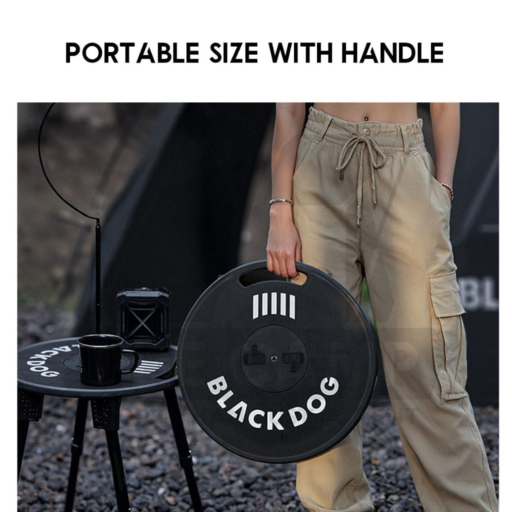 Blackdog Portable Table Stool Round Adjustable Height Heavy Duty with Lamp Pole Meja Hitam CBD2550JJ025