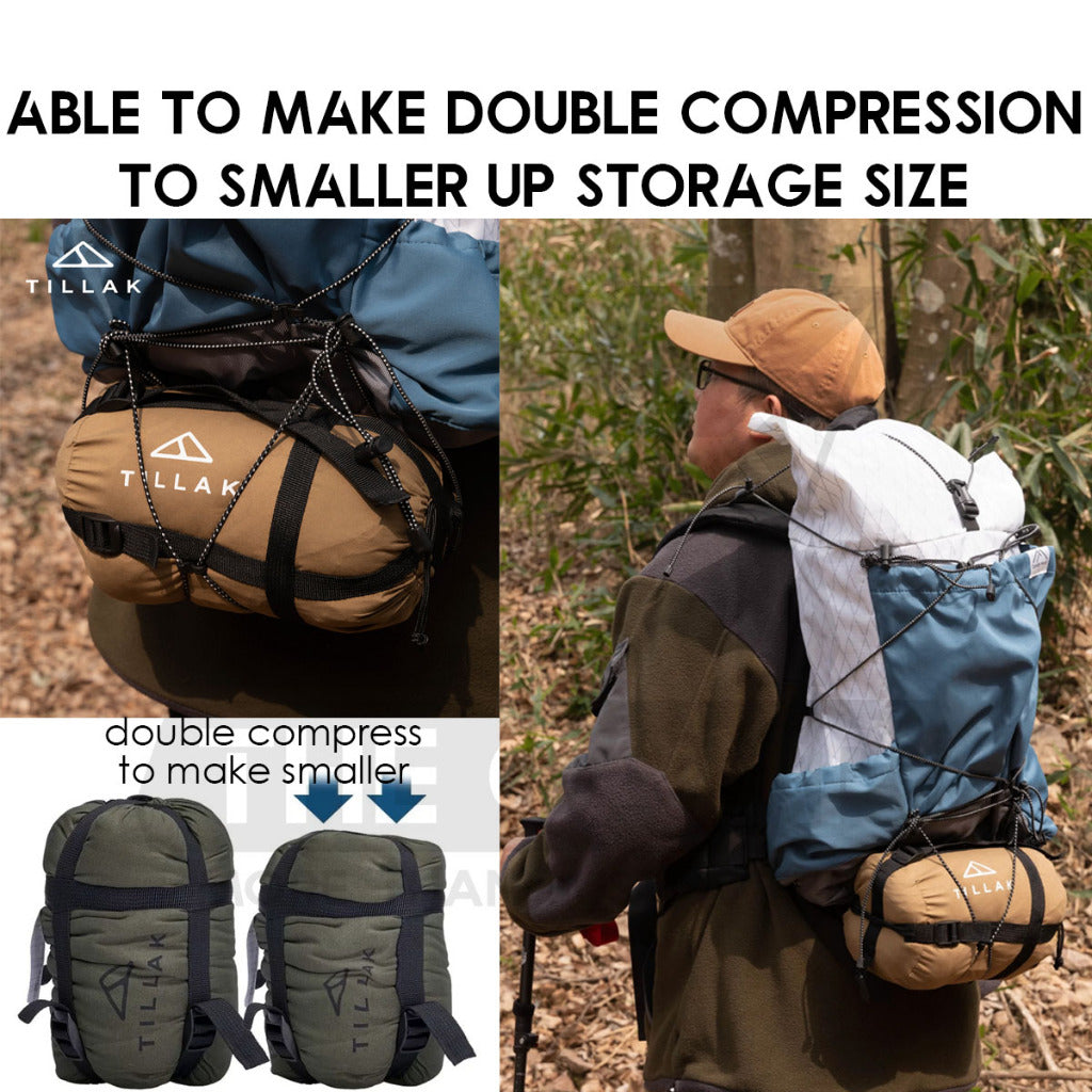 Tillak Envelope Sleeping Bag Lightweight Splashproof Washable Outdoor Camping Bed Comforter Blanket Black Double