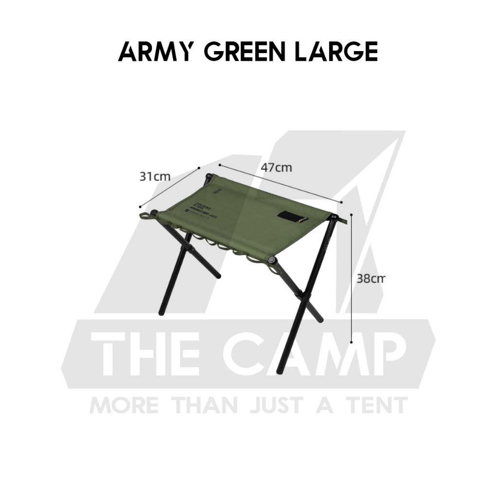 Shinetrip Foldable Tactical Stool Heavy Duty Table Hanging Ring Loop Black Velcro Aluminium Table