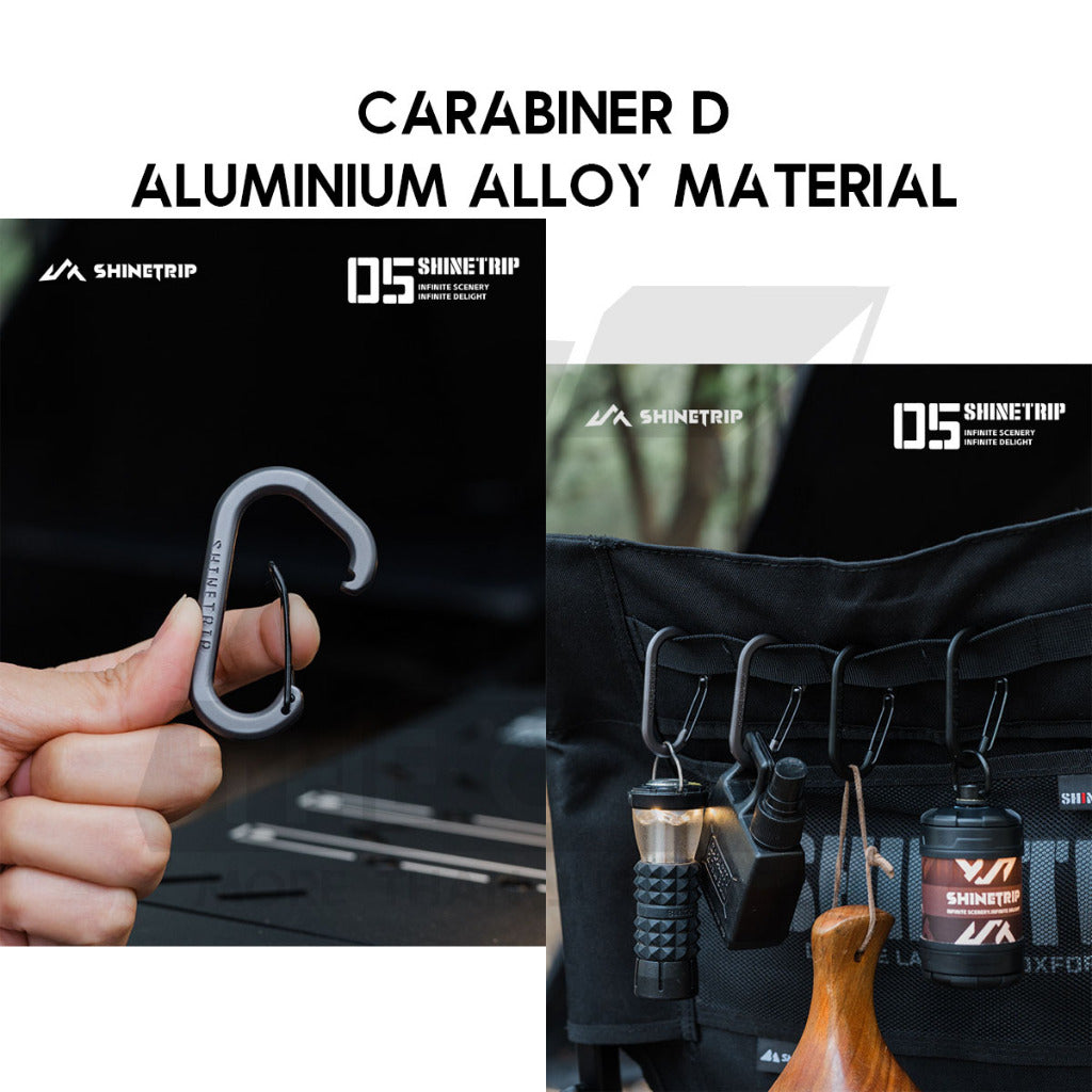 Shinetrip Carabiner S type D type Tactical Design Stainless Steel / Aluminium Alloy Buckle Clip Key Chain Outdoor