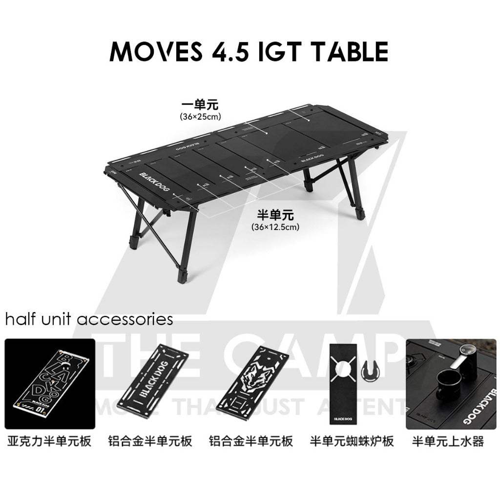 Blackdog Moves 4.5 IGT Table Accessories Acrylic Panel Rack Stove BBQ Stove Connector Corner Water Dispenser Mesh Bag
