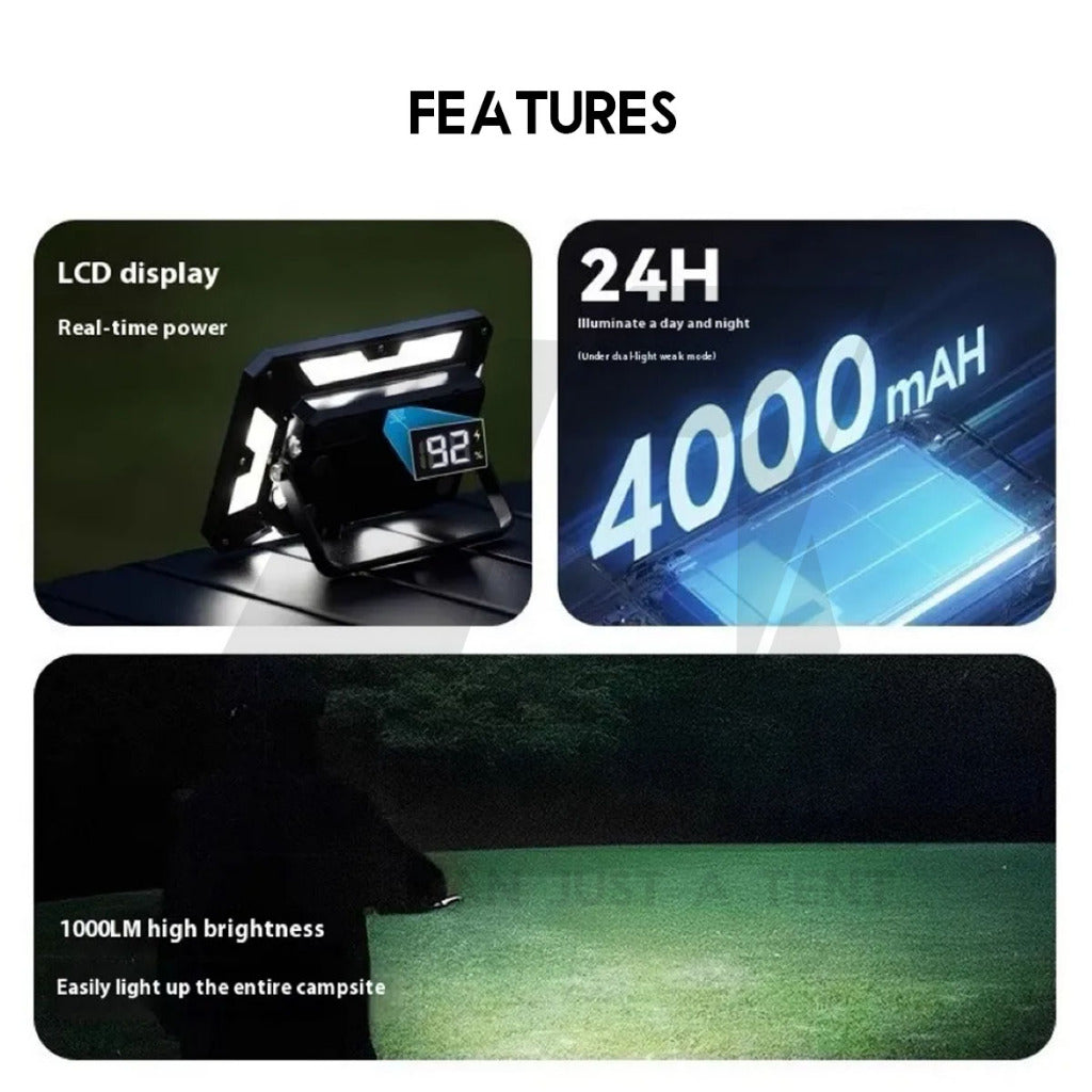 Blackdog LED Floodlight with Torch Flood Light Lamp Outdoor Camping Tripod Multipurpose CBD2550ZM015