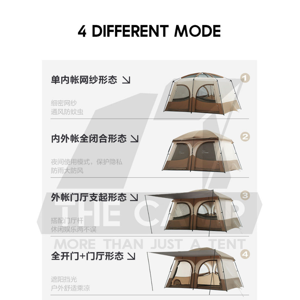 Vidalido An Saan Tent M / PRO Outdoor Camping Manual PU1500mm Family Villa Silver Coating Khemah Unta Camel