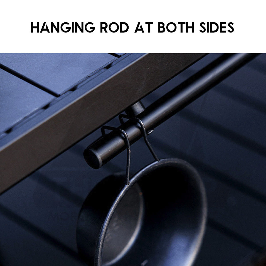 Blackdog Double Layer Aluminium Alloy Folding IGT Table Foldable Black Tent Pole Chair Outdoor Camping CBD2450JJ011