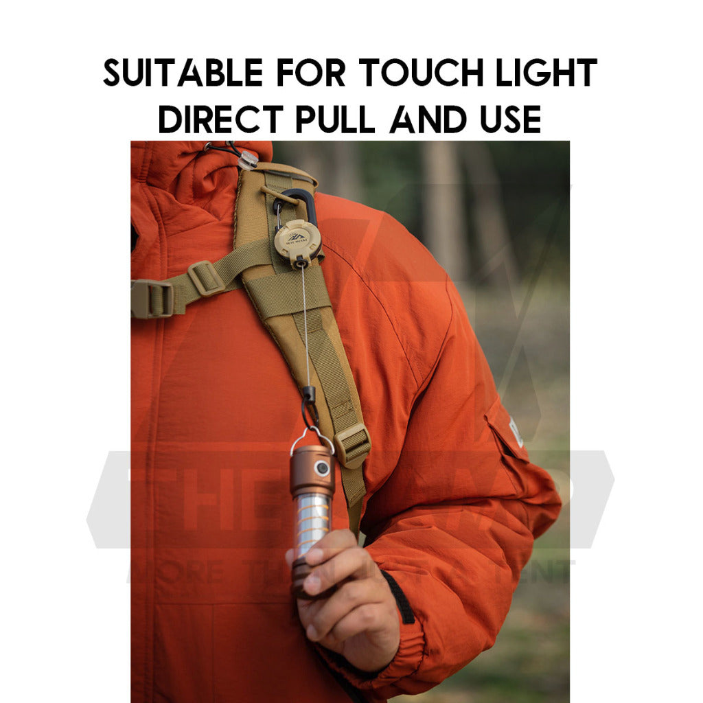 Retractable Buckle Lanyard Clip Carabiner Outdoor Camping Tactical Pull Badge Keychain Anti Lost Thief Light Hanger