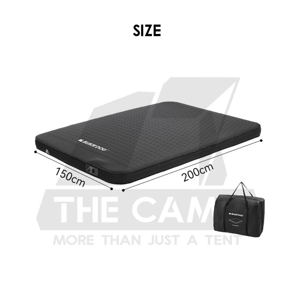 Blackdog 12cm Auto Inflate Cloud Sponge Bed Double Queen Outdoor Camping Mattress Tilam Hitam Black CBD2450WS043