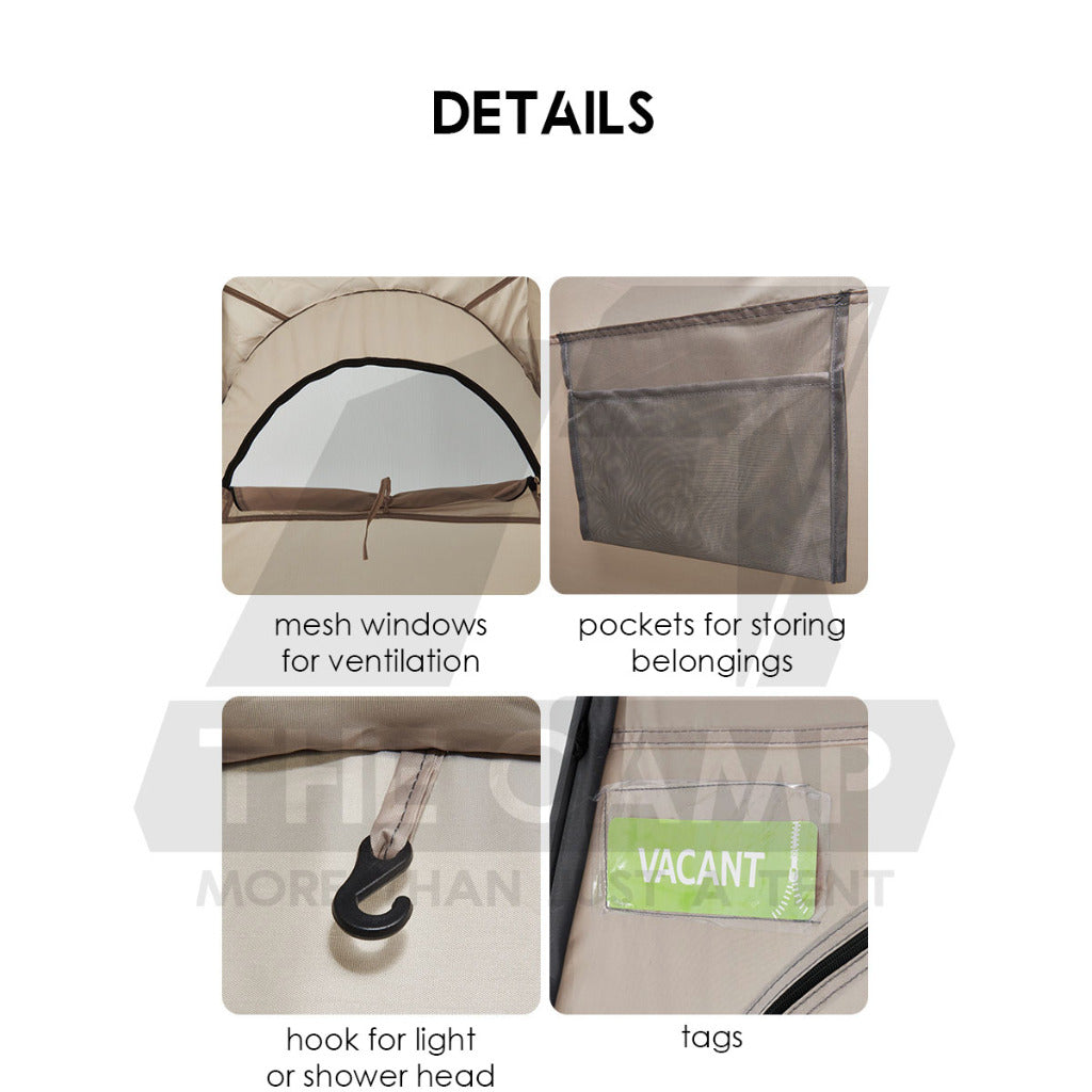 Naturehike Quick Changing Shower Tent Bathroom Portable Toilet Outdoor Camping Flysheet Tarp Peg Rope NH17Z002-P