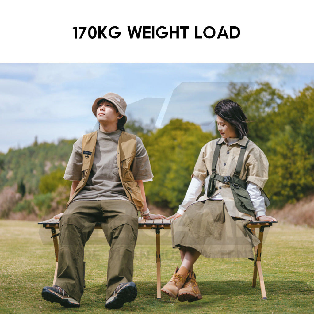 Naturehike Aluminium Egg Roll Table Outdoor Camping BBQ Party Black 120cm 150cm Table Portable Foldable CNK2300JU010
