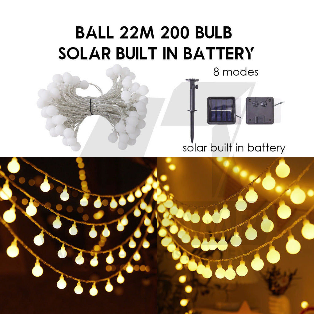 Outdoor LED Fairy Light Bulb Ball String USB Battery 3m 6m 10m Camping Wedding Decoration Xmas Weatherproof
