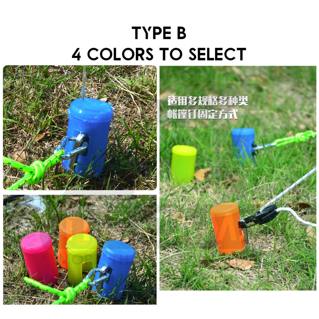 Camping Peg Warning Light Guard Cover Waterproof RGB Color Cup LED String Rope Tent Glow in Dark Flysheet Pole Nail