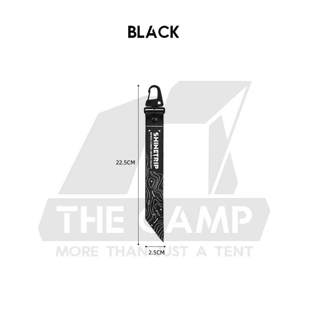 Shinetrip Tactical Keychain Nylon Strip Outdoor Camping Carabiner Key Hook Black Orange Ambience A516