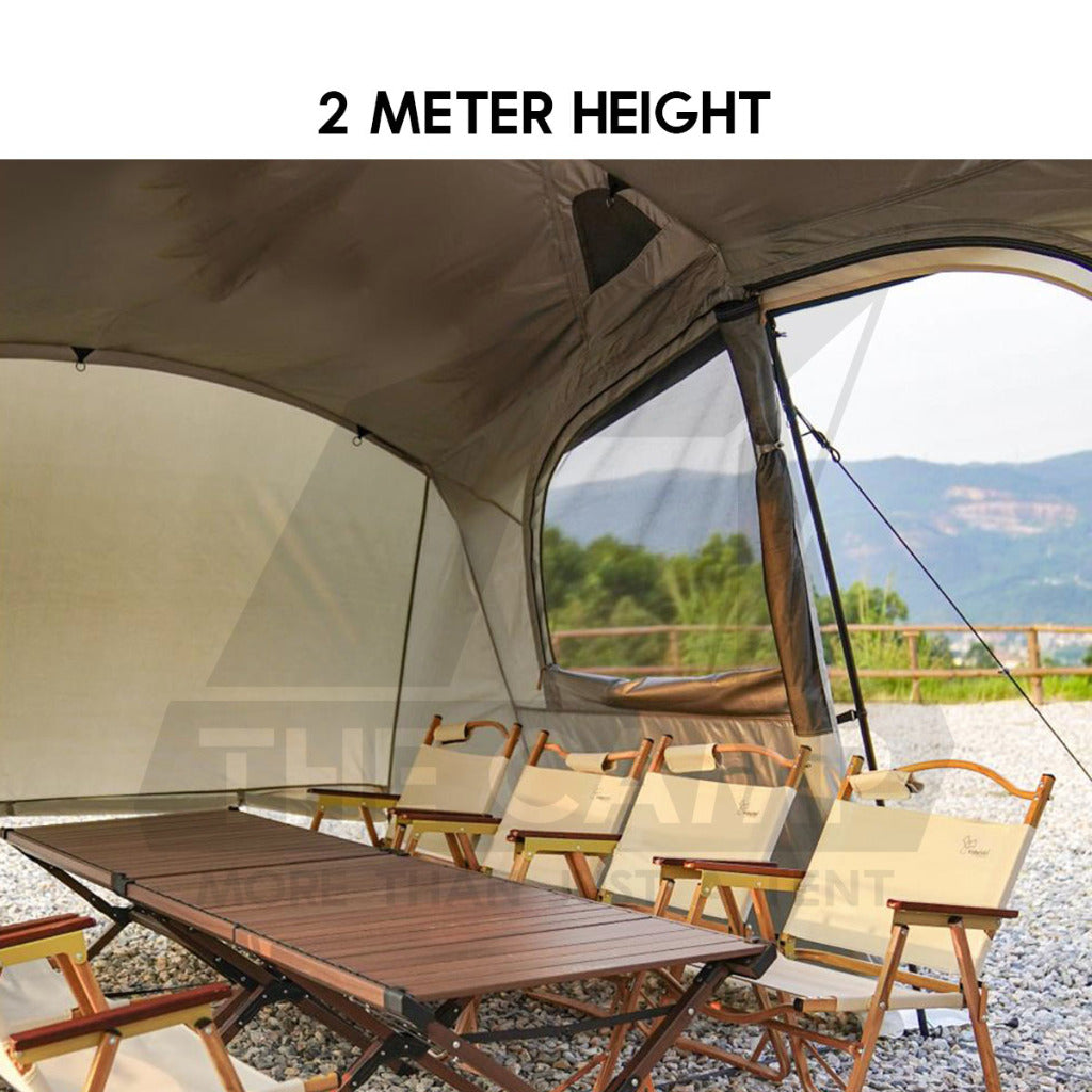 Vidalido SanStay Tunnel Tent with Optional TPU Door Outdoor Camping 1 Bedroom 2 Living Rooms Silver Poon Saan Cabin