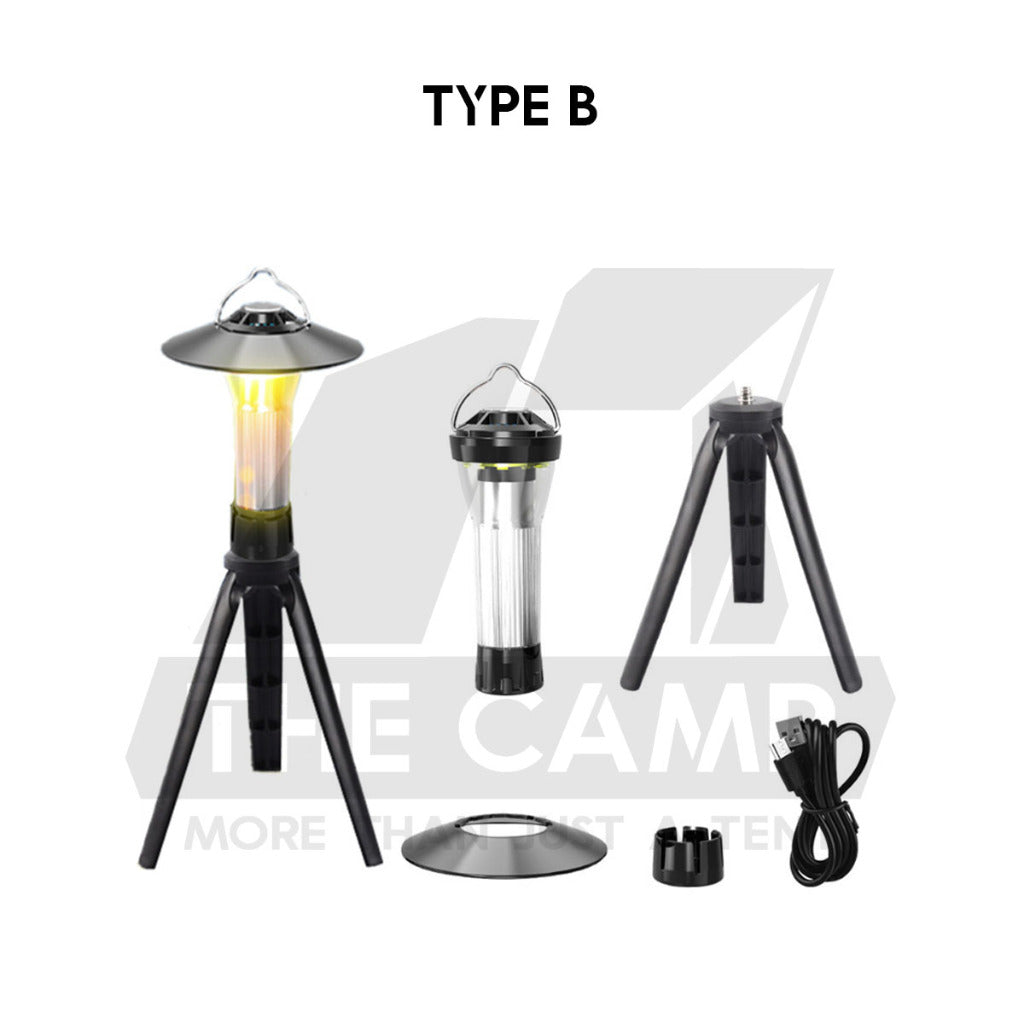 Camping Light House with Tripod Reflector Torch Flashlight Waterproof Rechargeable Multifunctional Blackdog 1913