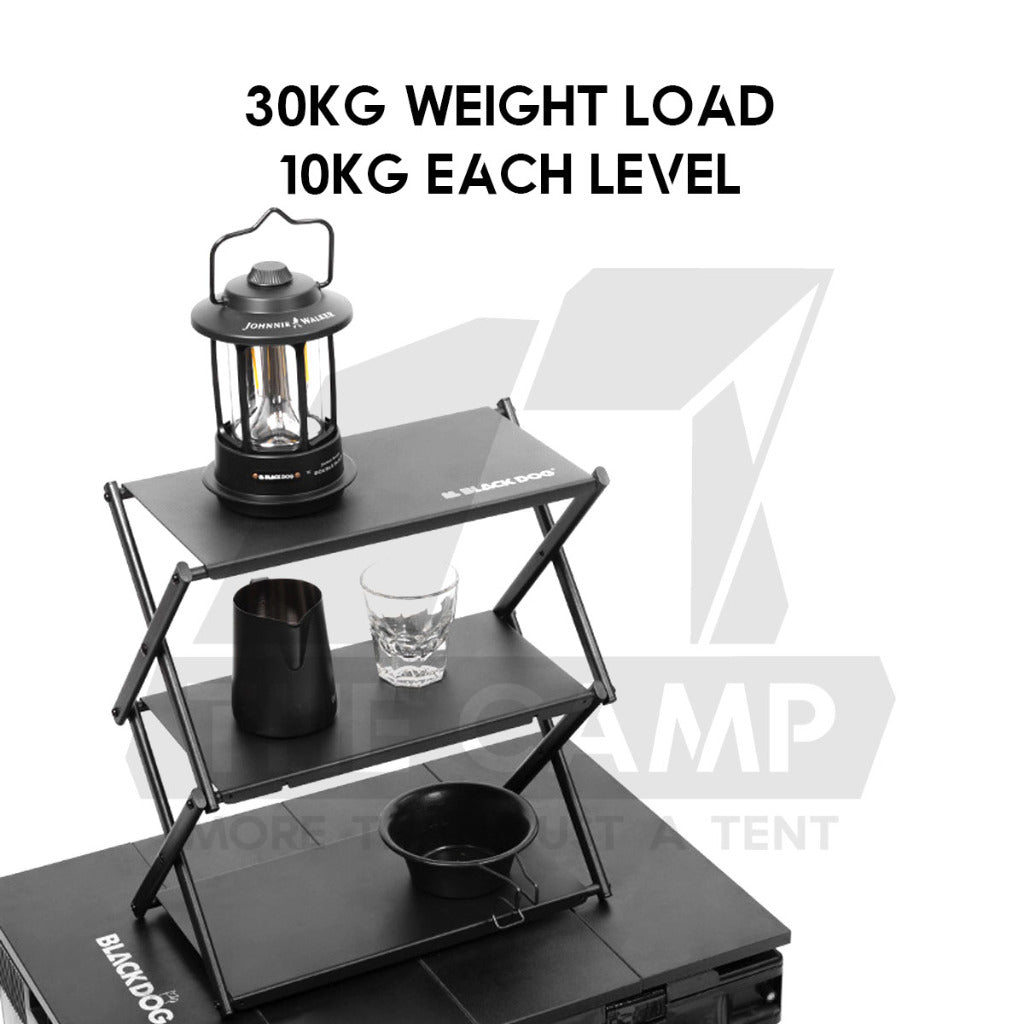 Blackdog Foldable Shelf Rack 3 Layers Outdoor Camping Portable Storage Table Stand CBD2450PJ010 CBD2450PJ020