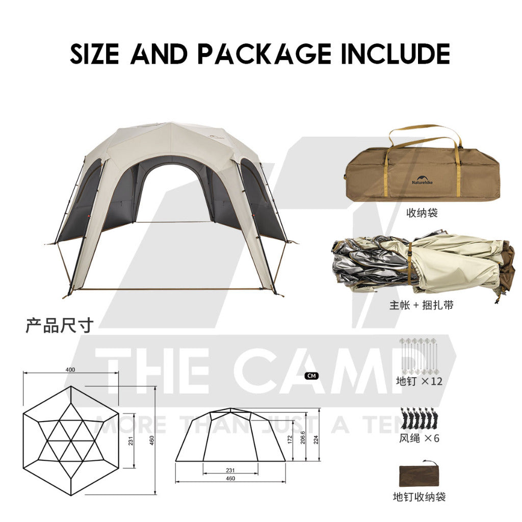 Naturehike Hexagon Auto Dome Shelter Accessories Quick Opening Tent Canopy Flysheet Door Mesh TPU Cloth CNK230WS014