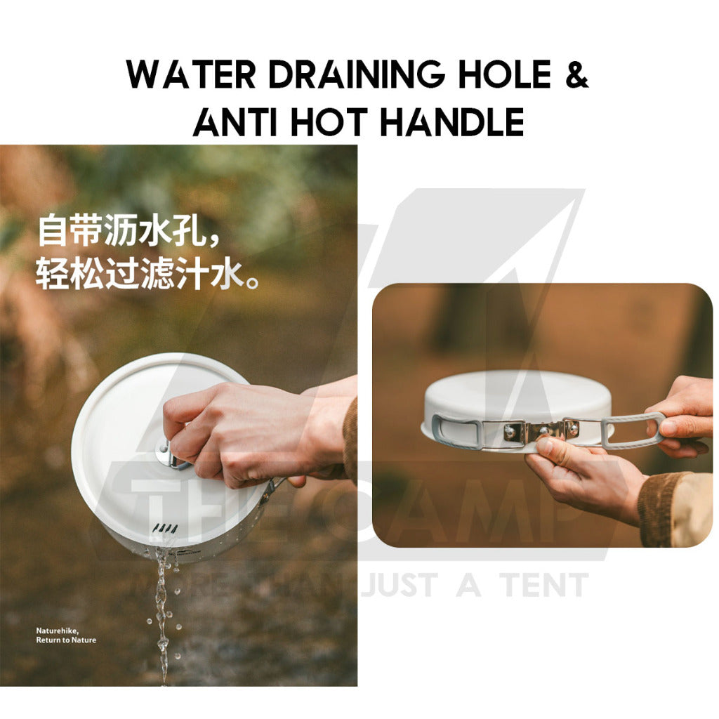 Naturehike Ceramic / Aluminium Cookware Non Stick Coating Cooking Pot Kettle Pan Camping Outdoor Picnic CNK2450CF013