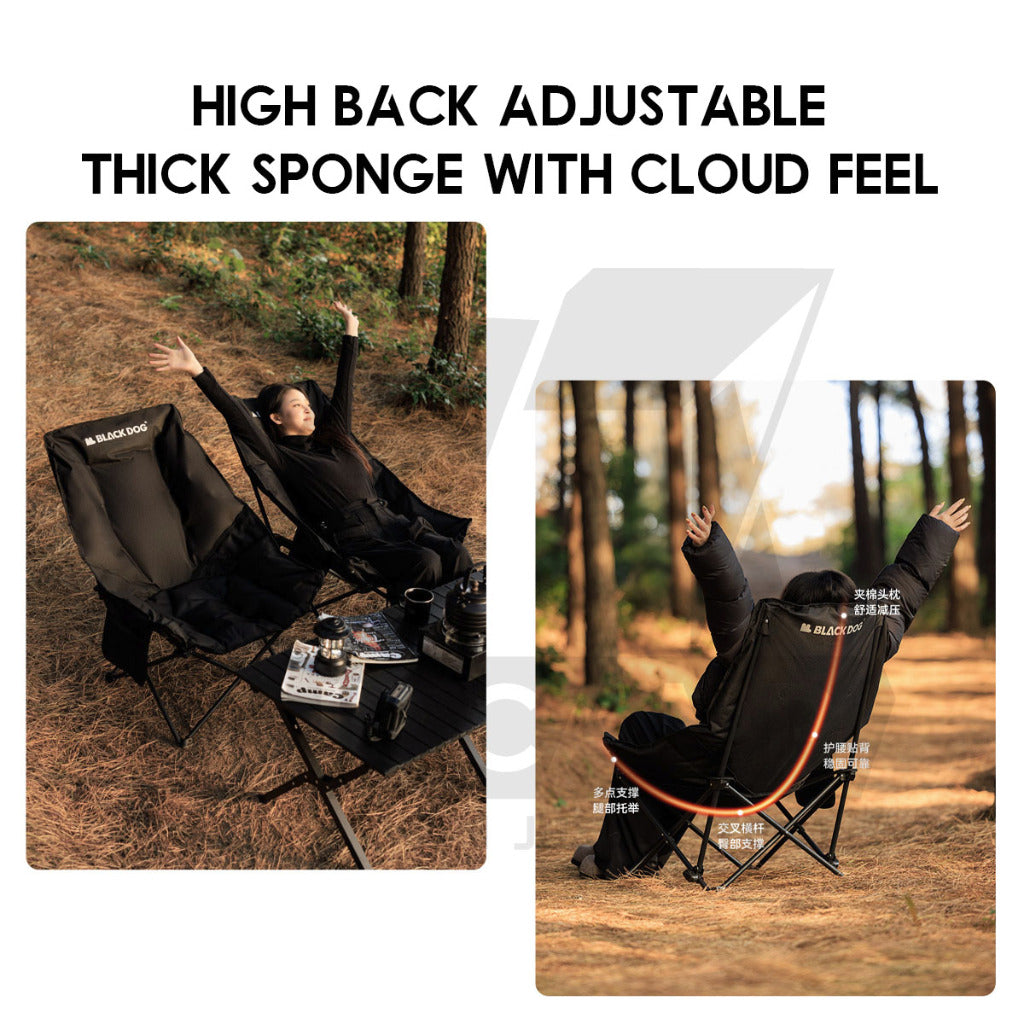 Blackdog Foldable Chair Camping Outdoor Foldable Folding Moon Chair Tent Table Flysheet Black CBD2300JJ020 CBD2300JJ026