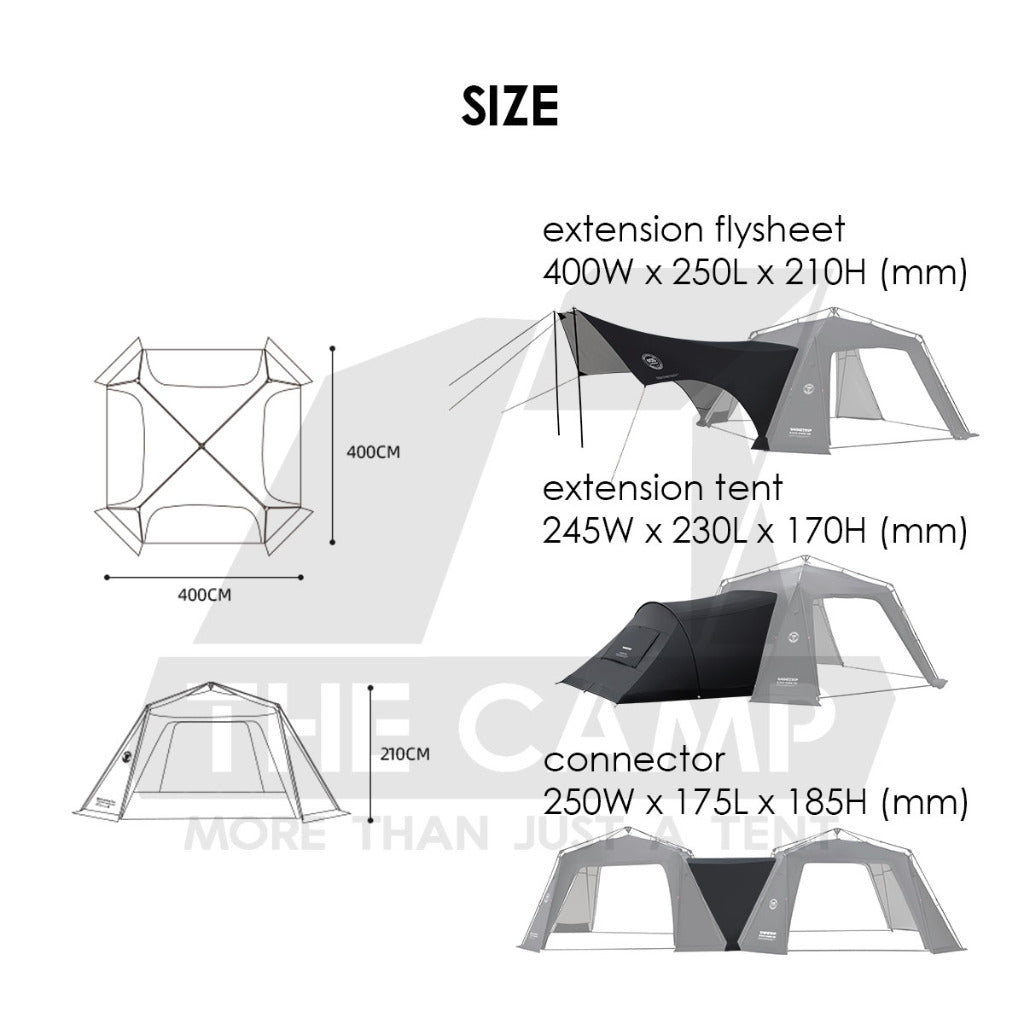 Shinetrip Auto Dome Shelter Tarp PU2000 Silver Coated Black Green Khaki Optional Door Cloth Mesh Net 3D Groundsheet Tent