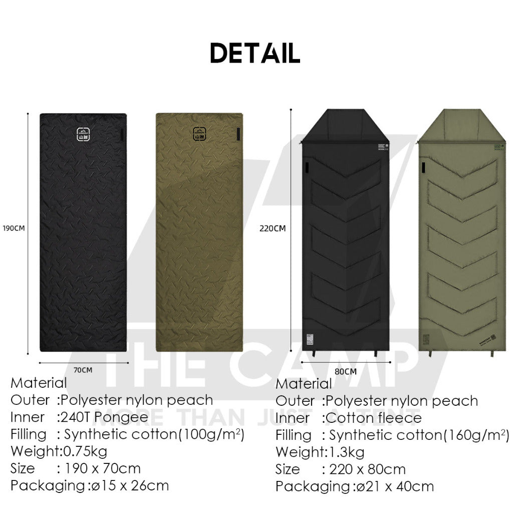 Shinetrip Ultrasonic Sleeping Bag Lightweight Hood Splashproof Washable Joinable Comforter Blanket Black Double