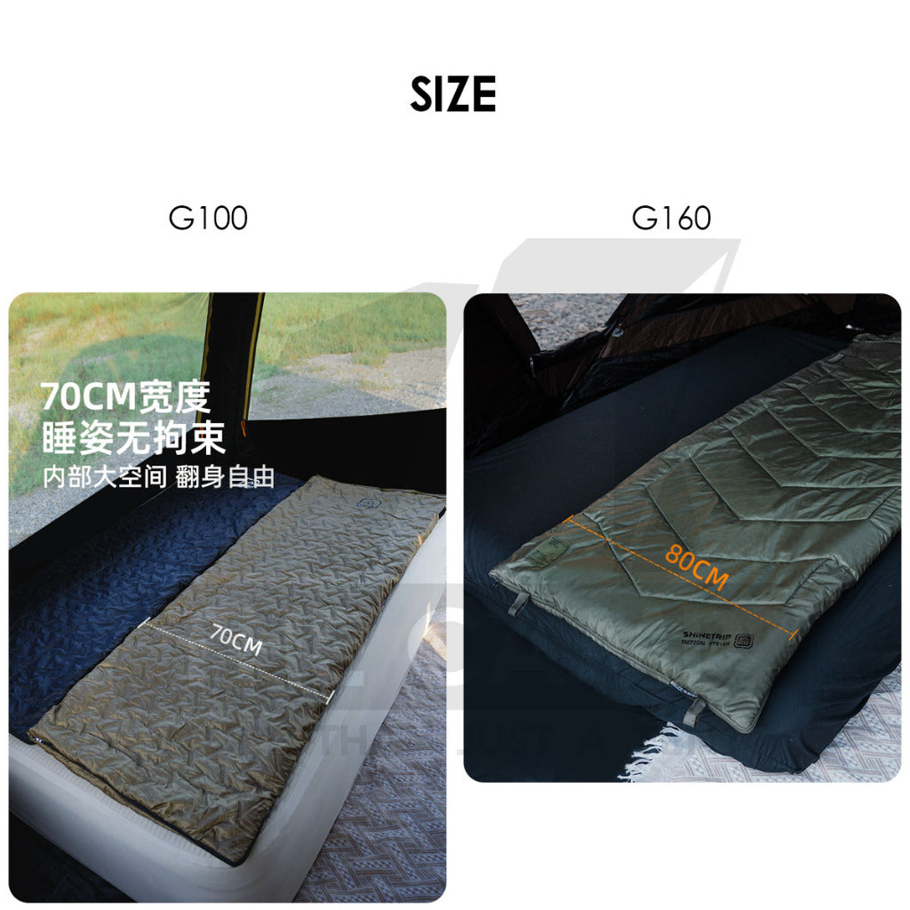 Shinetrip Ultrasonic Sleeping Bag Lightweight Hood Splashproof Washable Joinable Comforter Blanket Black Double
