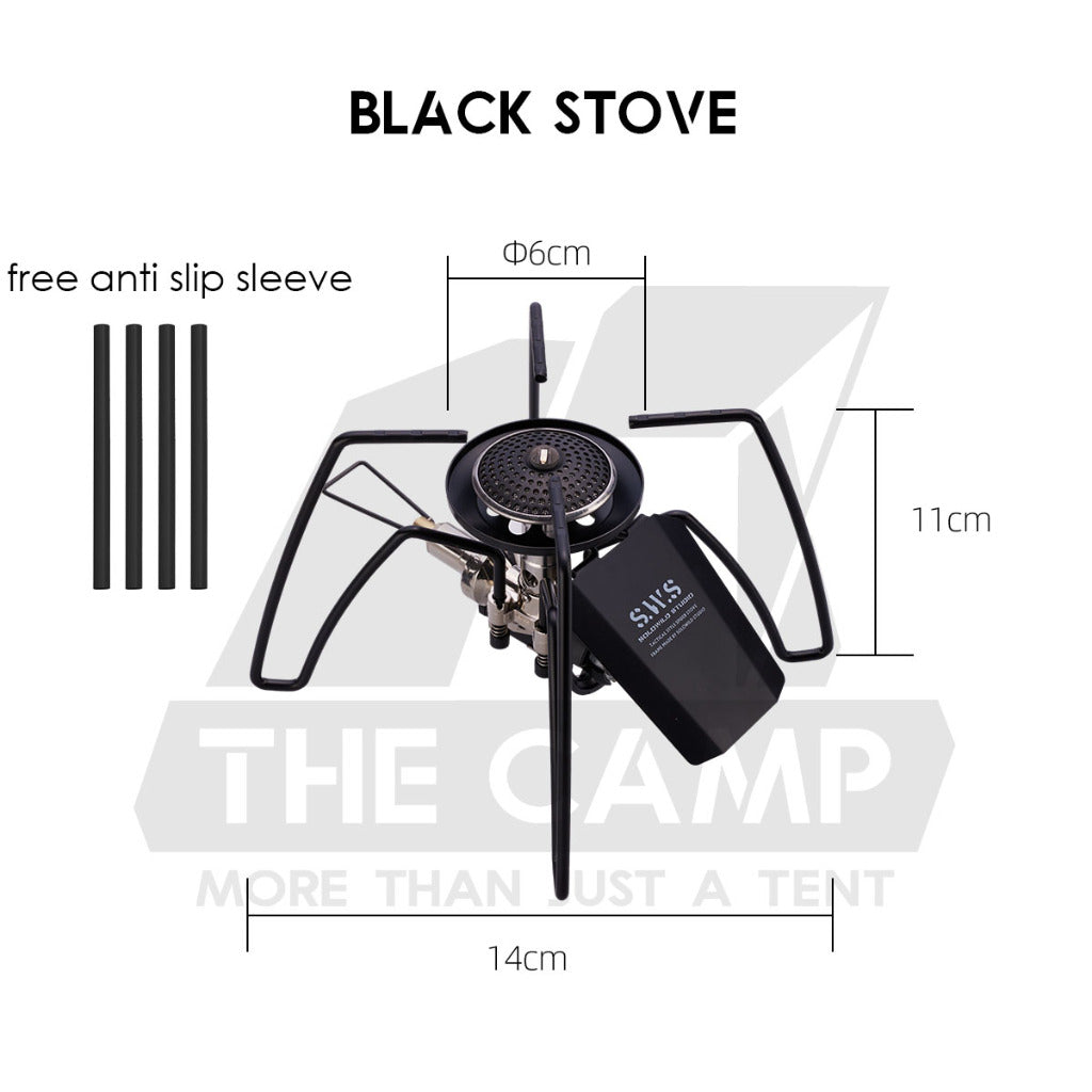 Wellhike SWS Spider Stove with Accessories Black Titanium Windshield Valve Turning Knob Regular Assist Bag Plate Rack