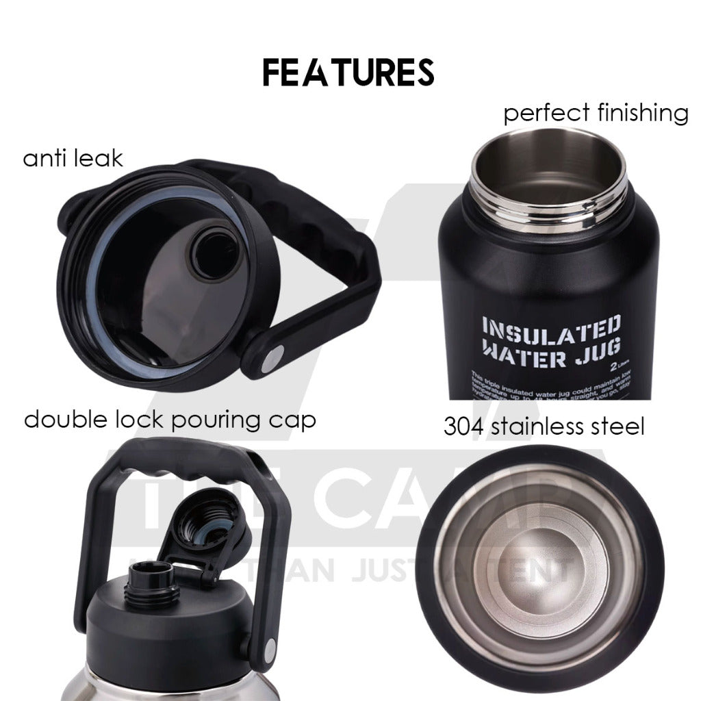 Wellhike SWS 2L Thermos Bottle Tactical Portable Outdoor Camping Travel Stainless Steel 304 Ice Bucket Case