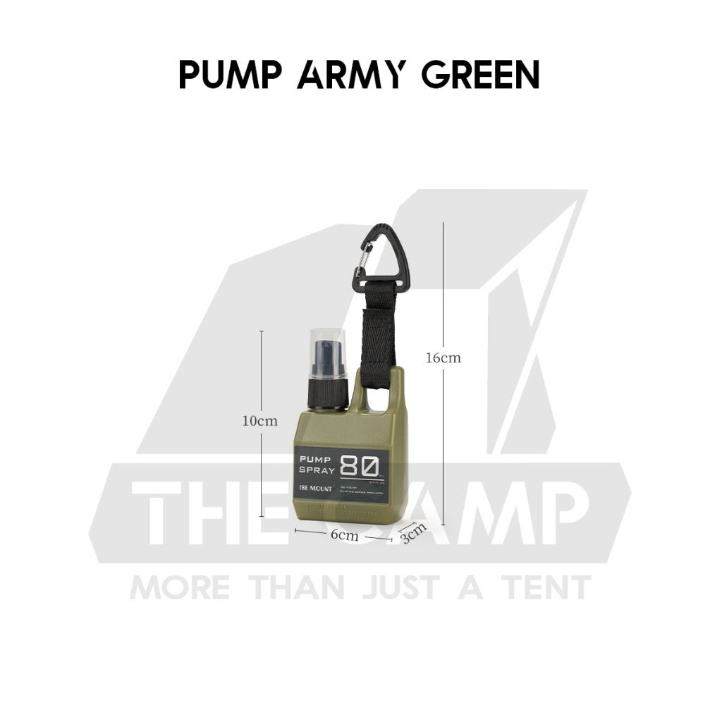 Outdoor Camping Spray Pump Bottle 80ml Tactical Style Oil Perfume Lotion Detergent Case Liquid Container with Hook Strap