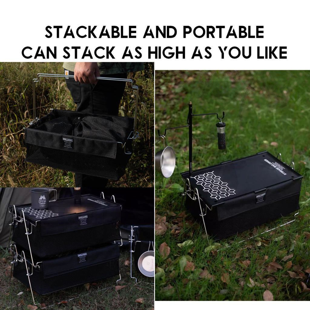 Wellhike SWS Stackable Mesh Rack Multi Layer with Optional Surface Plate Panel Outdoor Camping Portable Tactical Style
