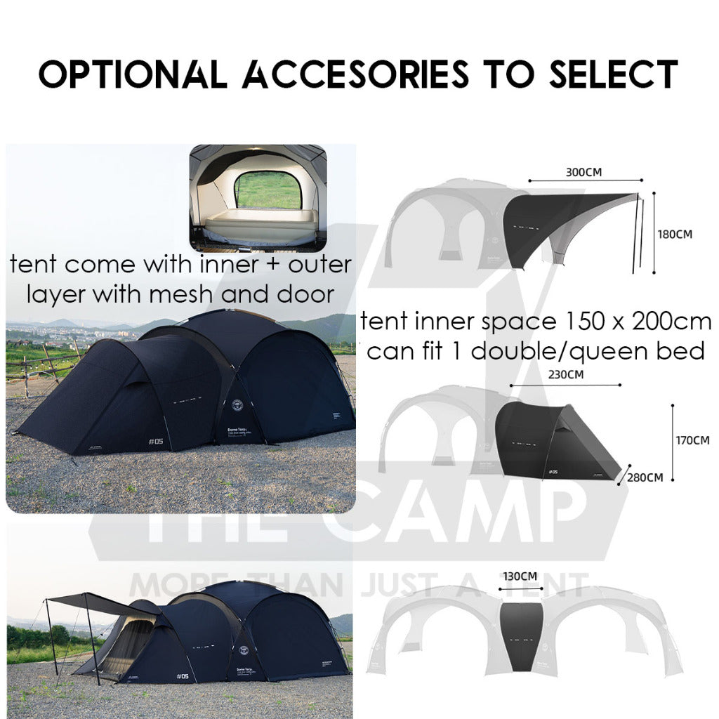 Shinetrip Dome Shelter V2 Tarp PU3000 Silver Coated Black Khaki Green Door Cloth Zip Mesh Net Flysheet Tent