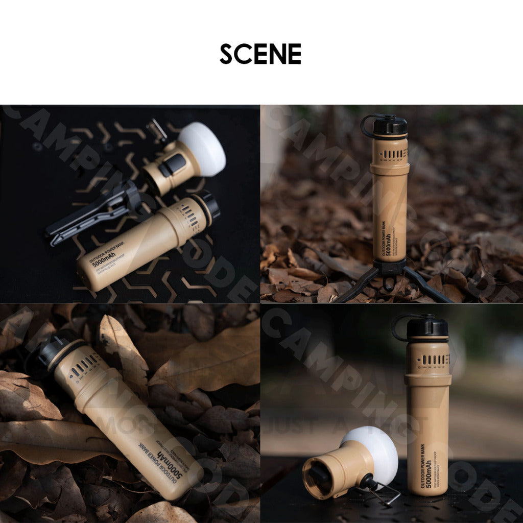 Waterproof Power Bank Light 5000mah IP67 Outdoor Camping Lantern Tripod Lamp Modular Type USB Rugged Elecom Nestout