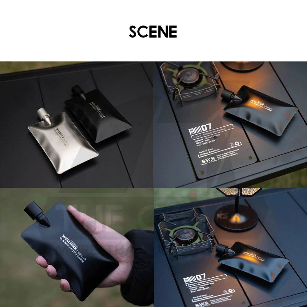 Wellhike SWS Stainless Steel Bottle 150ml Precise Cutting Tactical Style Black Silver