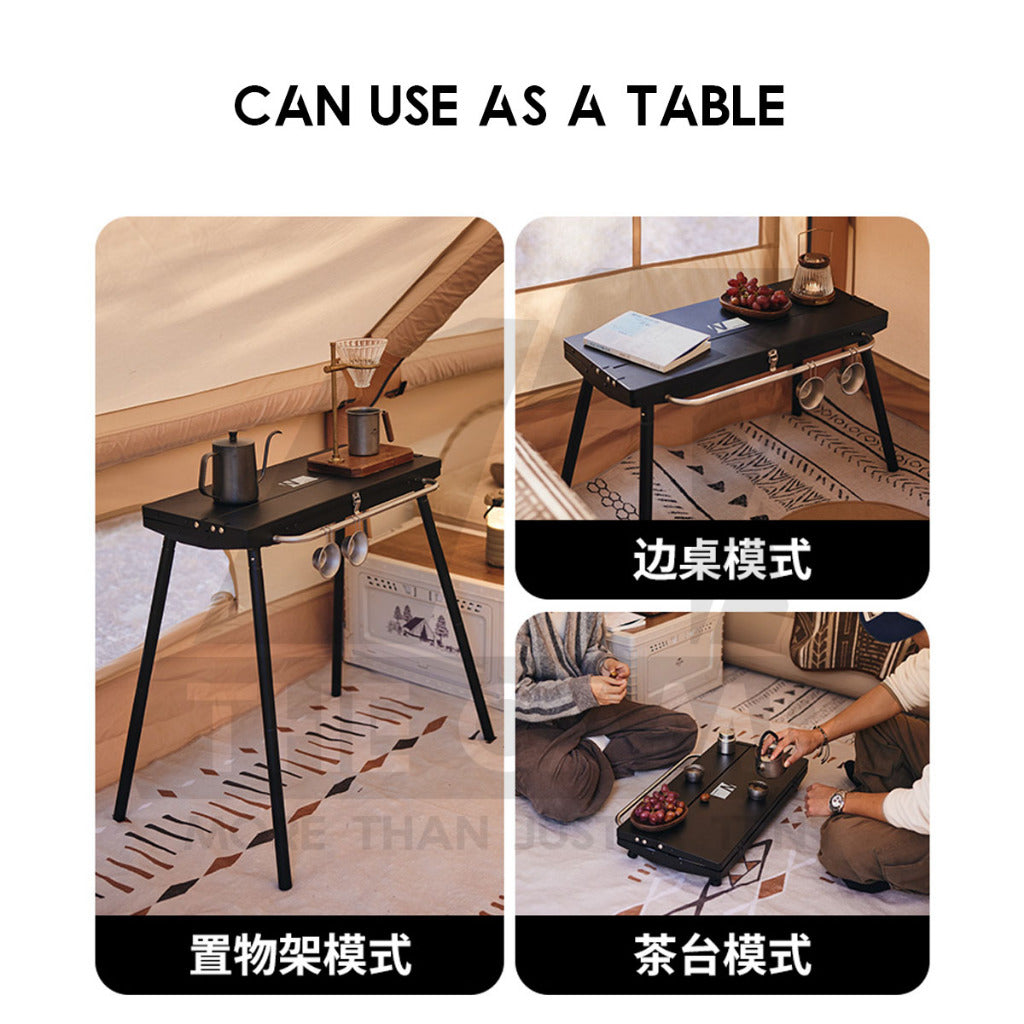Naturehike Portable Charcoal BBQ Grill Stand Adjustable Height Stove Outdoor Camping Table Top Hanging Rack CNK2300015
